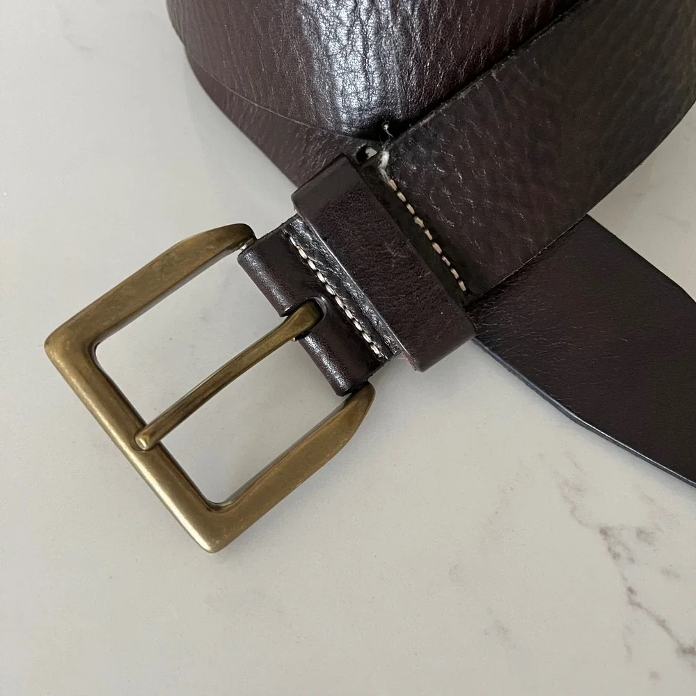 Vintage Banana Republic Leather and Brass Belt